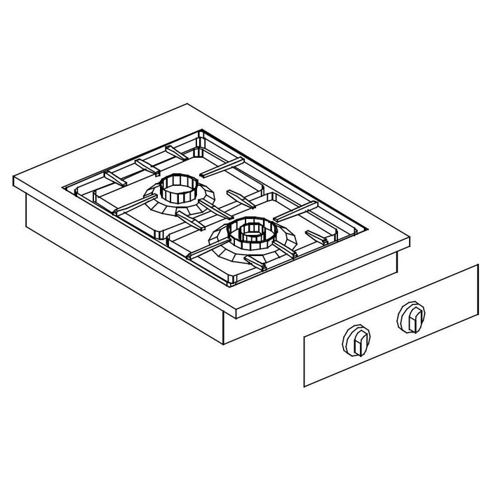 Giorik LPG4820D "Drop In" 2 Burner Gas Boiling Hob