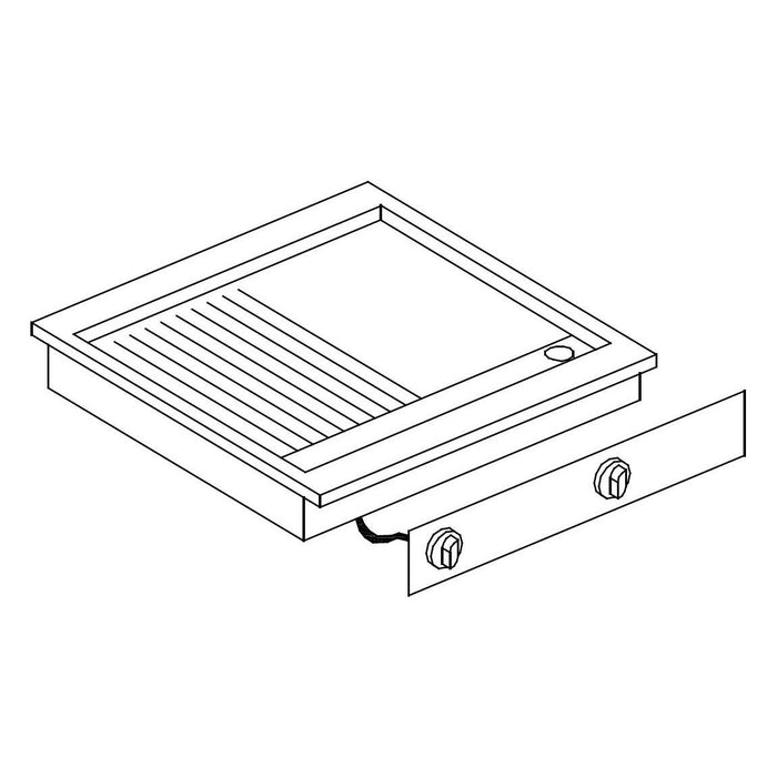 Giorik LGE6821DX "Drop In" Electric Griddle 1/2 Ribbed 1/2 Smooth