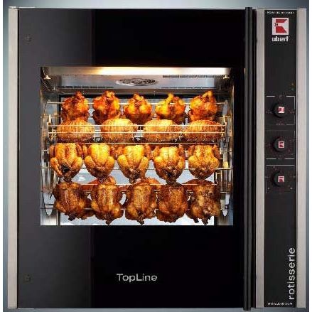 Ubert Topline RT403S Pass Thru "Hot Air" Electric Rotisserie - 3 Spits