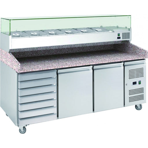 Chefs Range PP3D+ - 2 Door + 1 Bank of Drawers Pizza Prep Counter