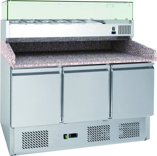 Chefs Range PP3C+ - Compact 3 Door Pizza Prep Counter