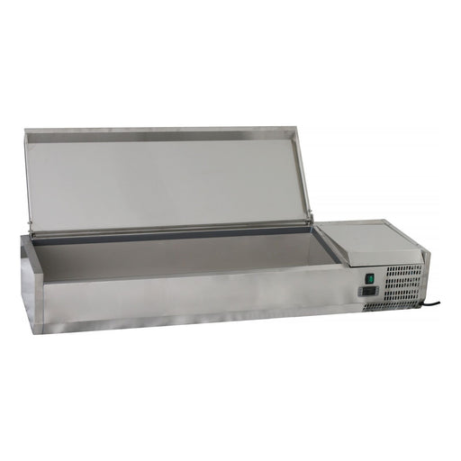 Chefs Range TU120013L 1200Mm Topping Well with Lid 3 X 1/3Gn + 1 X 1/2Gn