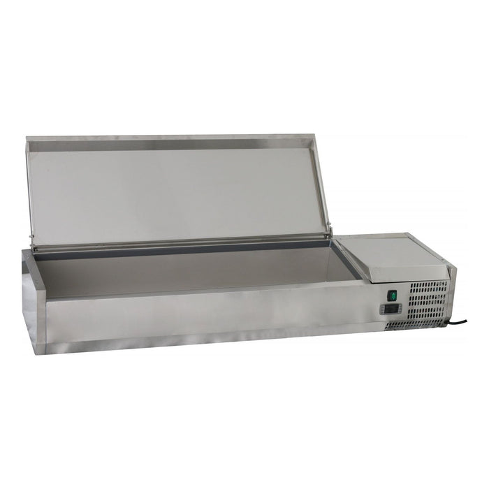 Chefs Range TU140013L 1400Mm Topping Well with Lid 4 X 1/3Gn + 1 X 1/2Gn