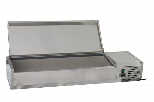 Chefs Range TU150013L 1500Mm Topping Well with Lid 5 X 1/3Gn + 1 X 1/2Gn