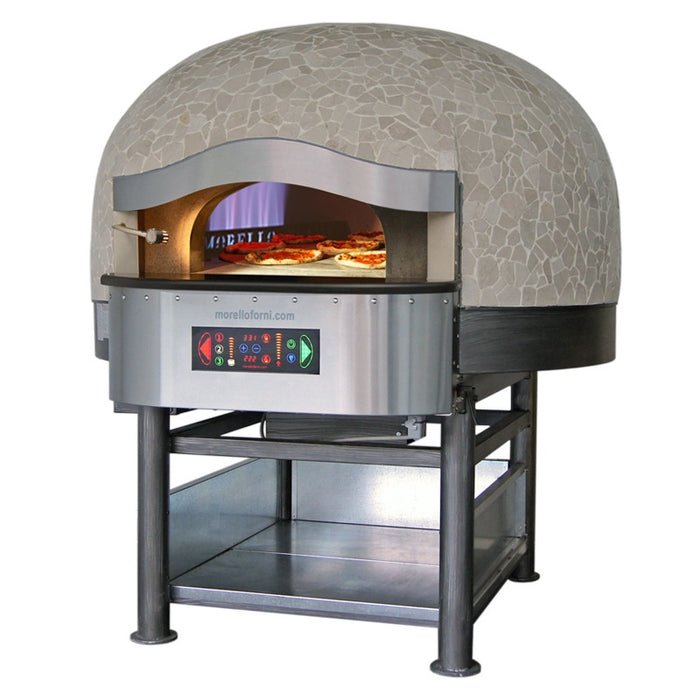 Morello Forni FGRI110-CB Hybrid Gas/Wood Painted Dome Pizza Oven - Rotating Oven Floor 8 X 300Mm Pizzas