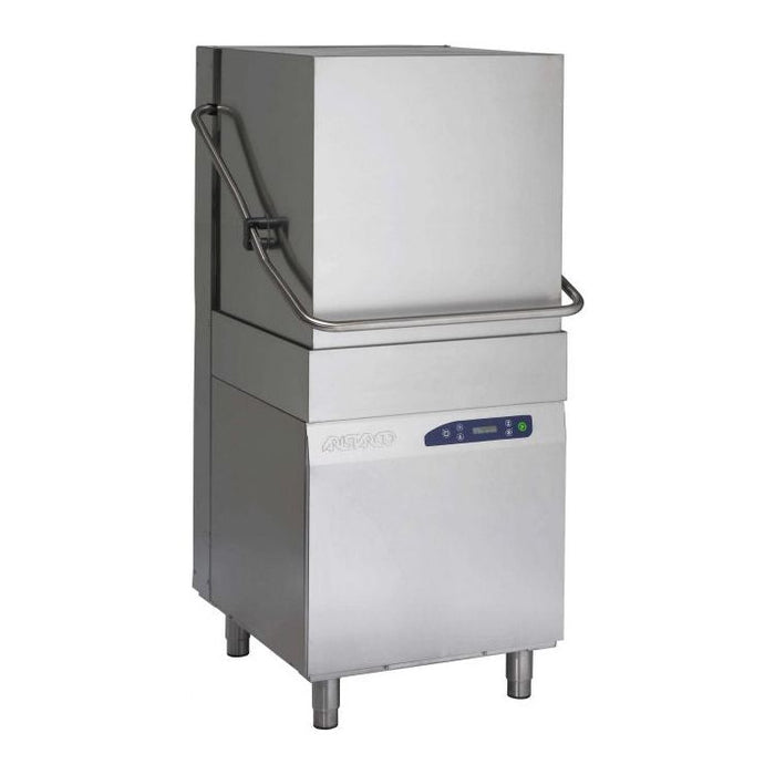 Aristarco AH800EPRS/WS 18 Plate Hood Dishwasher with Inbuilt Water Softener 500 X 500Mm Basket