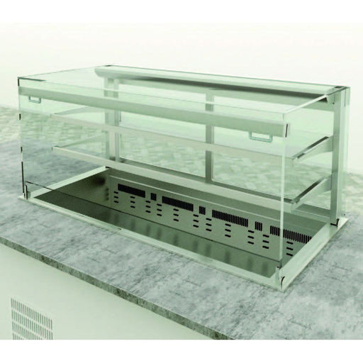 Emainox Elegance 8046900HC 2 X 1/1Gn Grab & Go Drop In 2 Tier Refrigerated Display + Dolewell Base