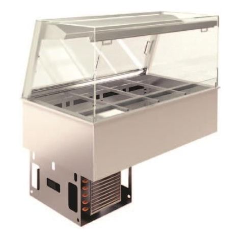 Emainox Mall 8046323QIHC 5 Pan - Drop In Serve Over Refrigerated Display with Dolewell