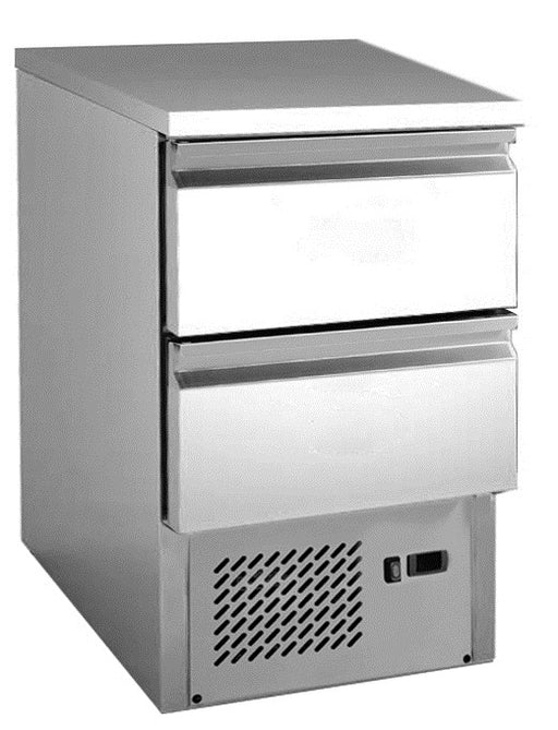 Chefs Range SS1H2D - Twin Drawer Space Saver Prep Counter