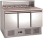 Chefs Range PSH903 - 3 Door Pizza Prep Counter with Granite Top