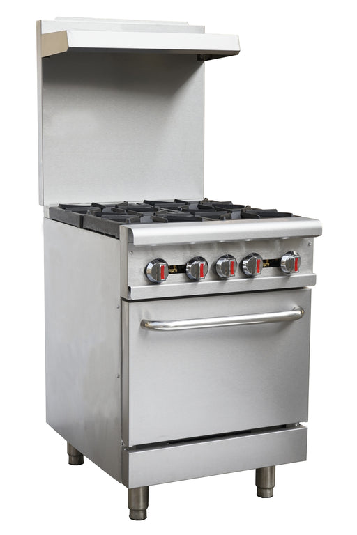 Chefs Range RGR24 - 4 Burner Range with Backsplash & Shelf