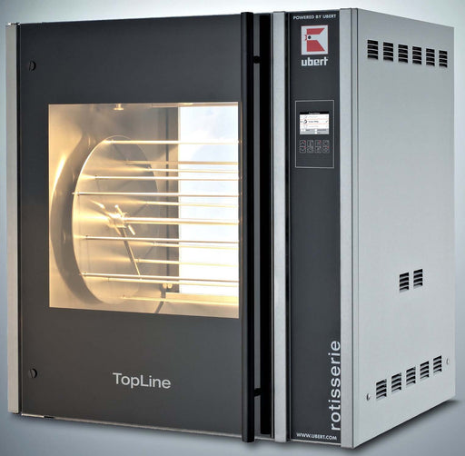 Ubert Topline RT403S-CC Pass Thru "Hot Air" Electric Rotisserie - 3 Spits , Programmable Controls