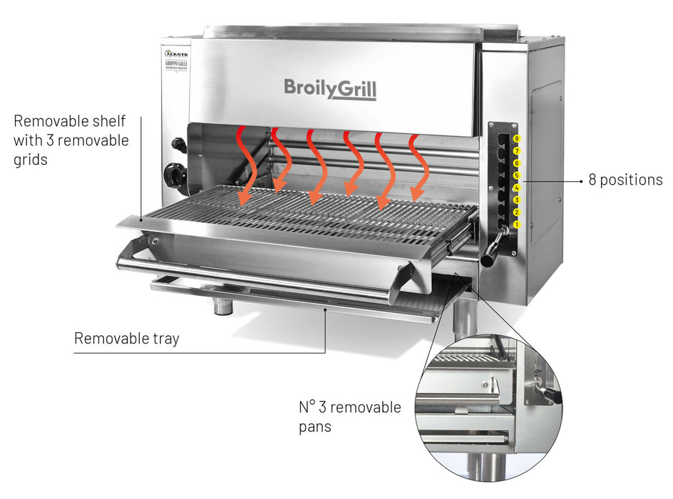 Casta BRL8001 Heavy Duty Gas Overfired Gas Broiler Steakhouse Grill