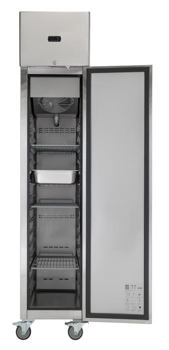 Chefs Range GN280TNV - 280Ltr 1/1Gn Slimline Single Door Upright Fridge