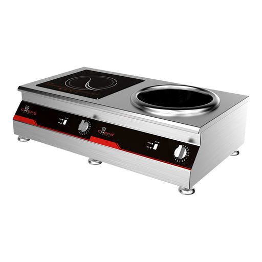 Chefs Range GXIH1+W-3 Snack 50 Counter Top Combi Wok+Ring Induction Hob - 2 X Kw