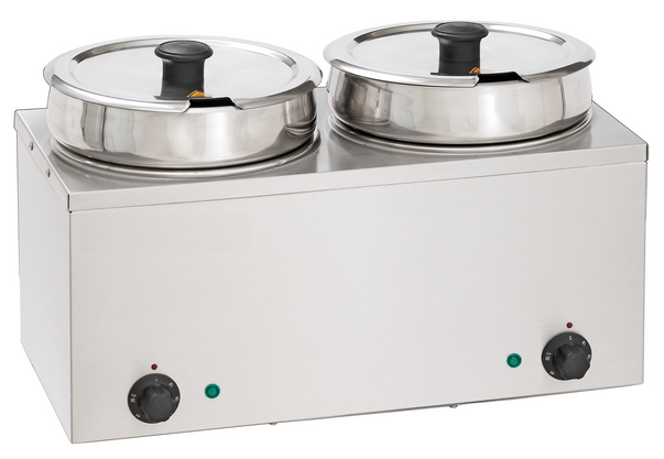 Chefs Range BMP42 - Twin Pot Dry/Wet Heat Bain Marie - 2 X 3.5 Ltr Capacity