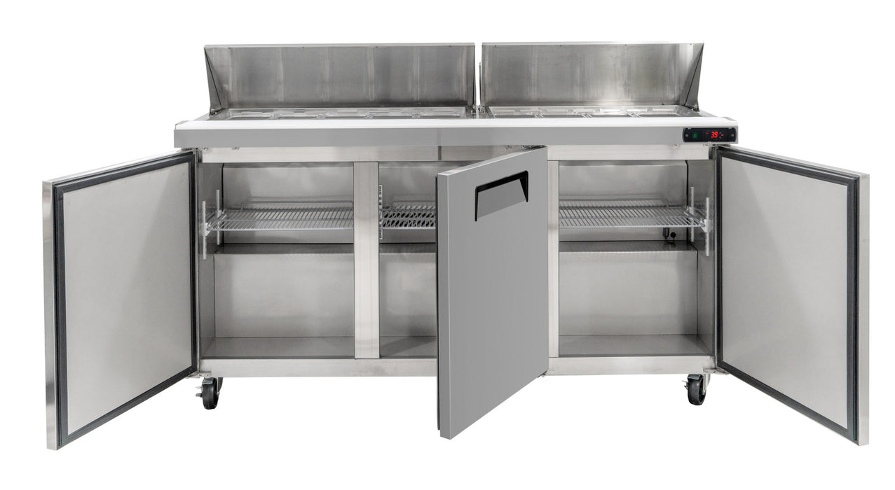 Chefs Range TSSU-72T - 3 Door Prep Counter + 18 X 1/6GN Containers