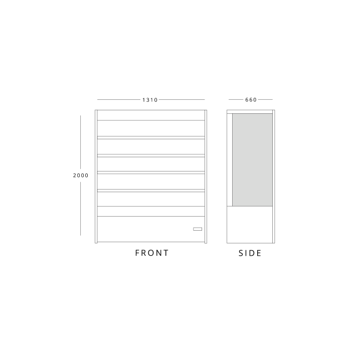 BLIZZARD Slim Tiered Display 1310mm Wide BTD130BK