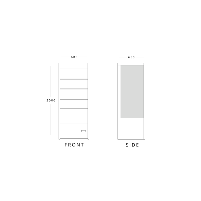 Blizzard Slim Tiered Display 685mm Wide BTD70WH 