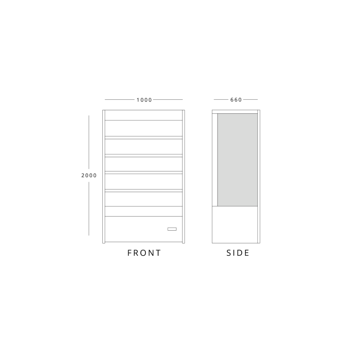 Blizzard Stainless Steel Slim Tiered Display 1000mm Wide BTD100SS