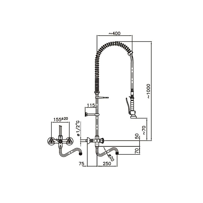 Combisteel PRE RINSE UNIT WALL MOUNTED