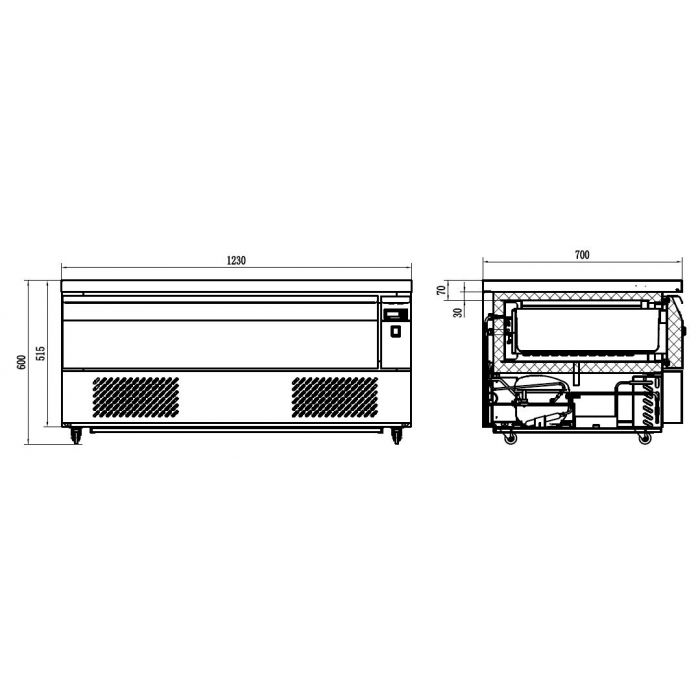 Combisteel REFRIGERATED/FREEZER COUNTER 1 DRAWER 3X 1/1 GN