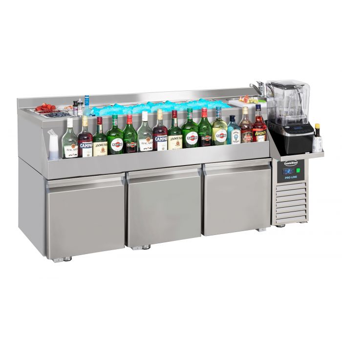 Combisteel REFRIGERATED COUNTER 3 DOORS WITH COCKTAIL BAR STATION