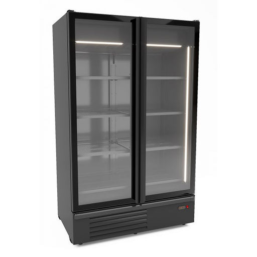 FREEZER 2 GLASS DOORS BLACK 1230L