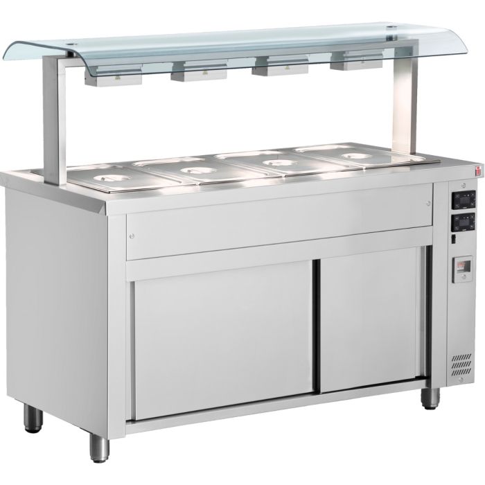 Inomak Bain Marie With Sneeze Guard 4x GN11 MQV714