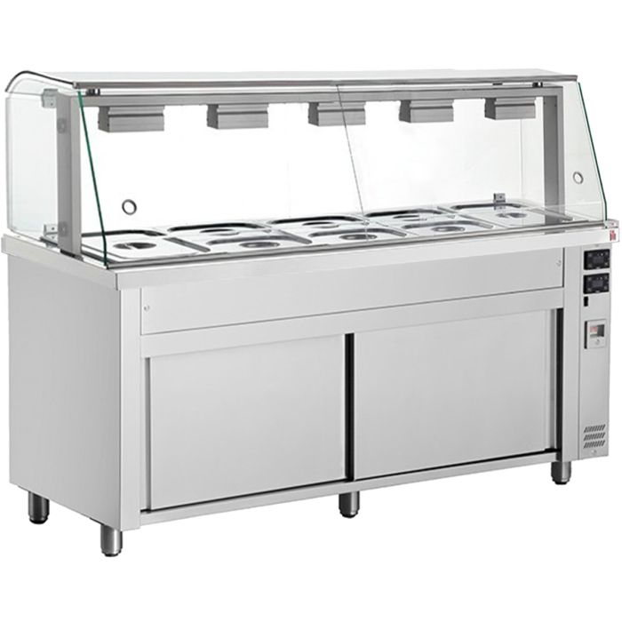 Inomak Bain Marie with glass structure 5x GN11 MFV718