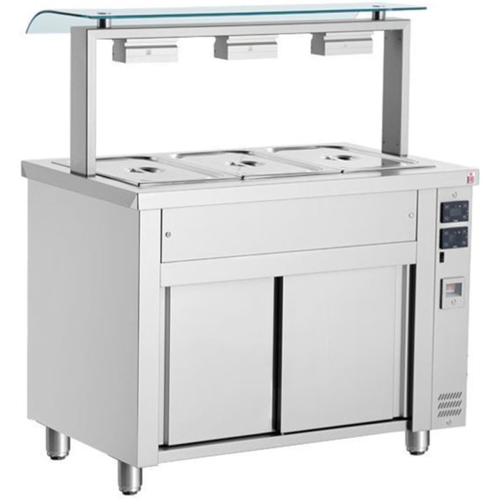 Inomak Bain marie with sneeze guard 3x GN11 MVV711