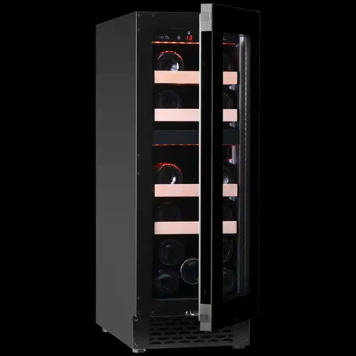 Pevino Majestic 17 bottles - 2 zones - Black glass front