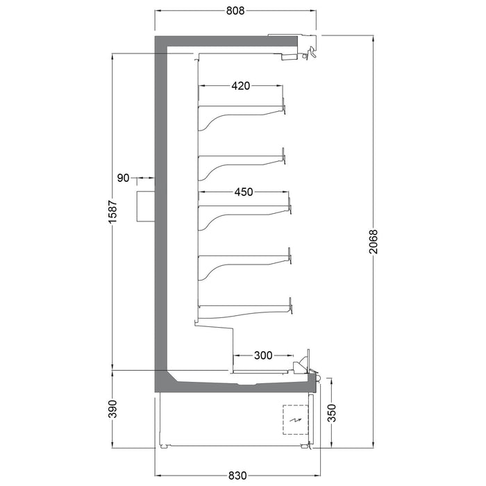 Tefcold Multideck Callisto CO Range Chilled Open Front