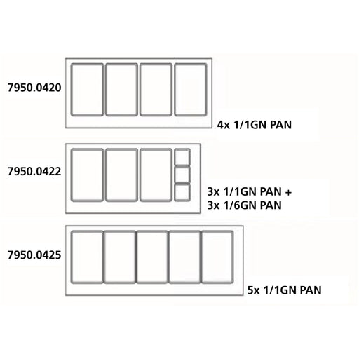 CombiSteel 700 REFRIGERATED COUNTER WITH GLASS COVER 2 DOORS 3X 1/1 + 3X 1/6GN CONTAINER - ChillCooler