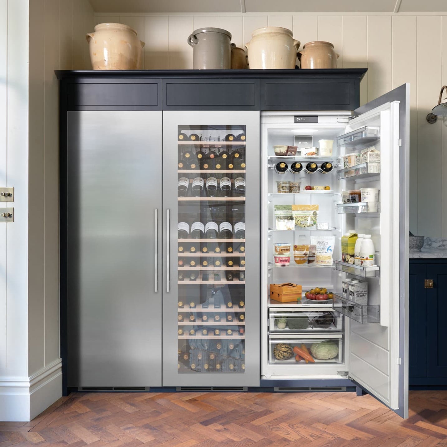 Caple WC1792 PACK Wine Cooler Fridge And Freezer Combo Fridge With